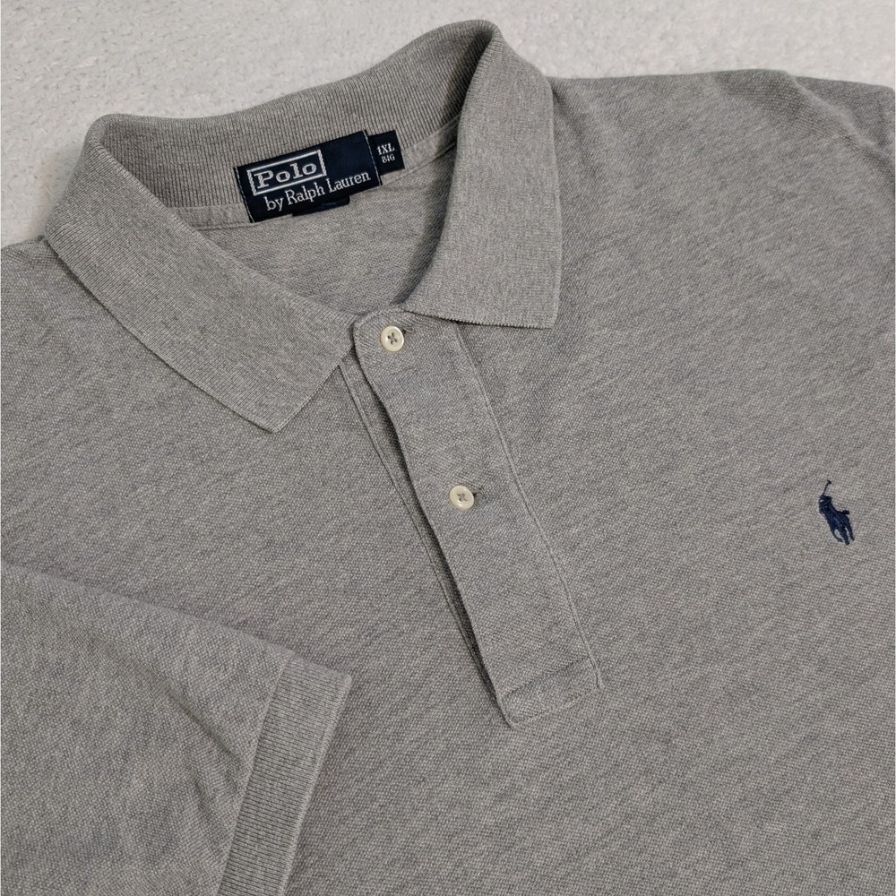 Polo Ralph Lauren Pima Soft Light Gray Polo Shirt Reg Fit Mens Size 1Xl Big